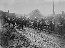 Ribecourt, Dragoon & Spahi Patrols meet, 1914. Creator: Bain News Service