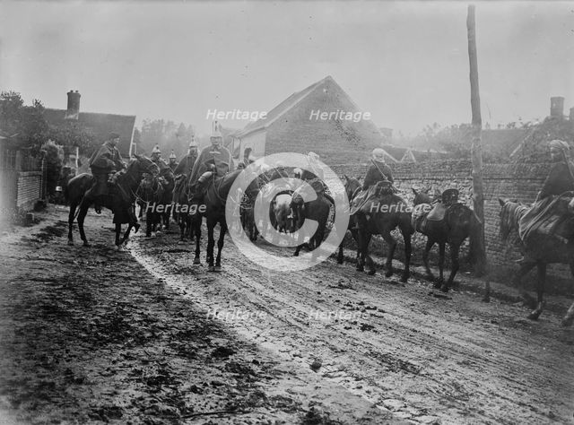Ribecourt, Dragoon & Spahi Patrols meet, 1914. Creator: Bain News Service.