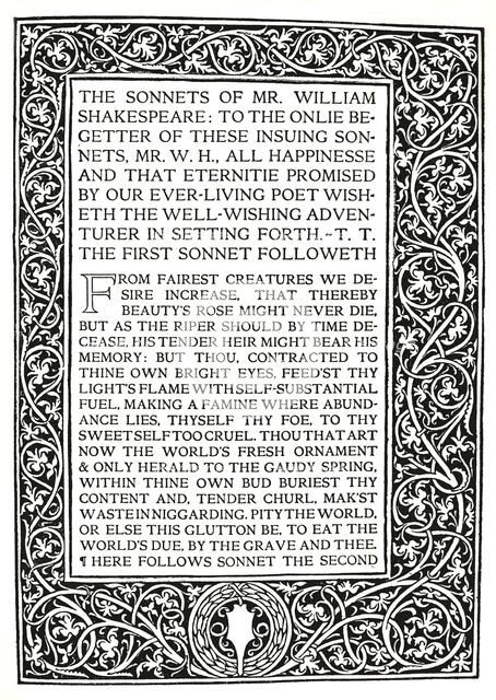 'Riccardi Press: Page from Sonnets of Shakespeare, c.1914. Artist: Herbert Percy Horne.