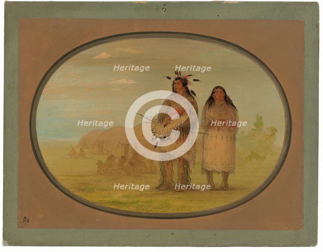 Riccarree Chief and His Wife, 1861/1869. Creator: George Catlin.