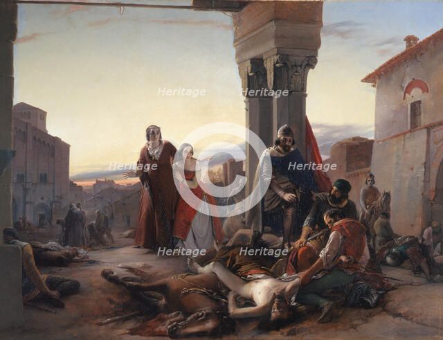 Ricciardino Langosco's mother in search of her dead son, 1840-1844.