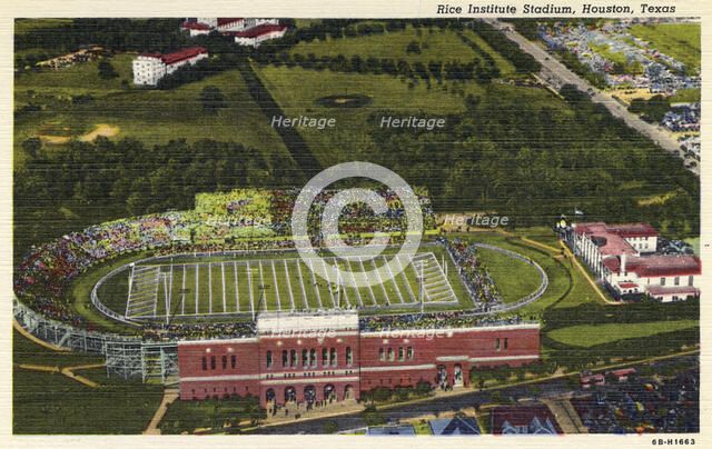 Rice Institute Stadium, Houston, Texas, USA, 1946. Artist: Unknown