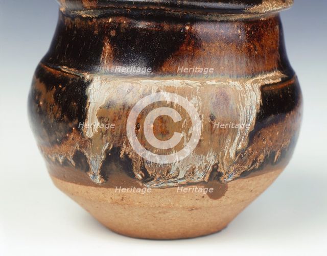 Rice measure jar with Jizhou type black glaze, Southern Song dynasty, China, 13th century. Creator: Unknown.