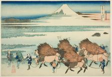 Rice Paddies at Ono in Suruga Province (Sunshu Ono shinden), from the series "Thirty...,c. 1830/33. Creator: Hokusai