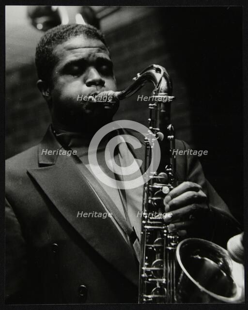 Rickey Woodard playing tenor saxophone at The Fairway, Welwyn Garden City, Hertfordshire, 15 De Artist: Denis Williams
