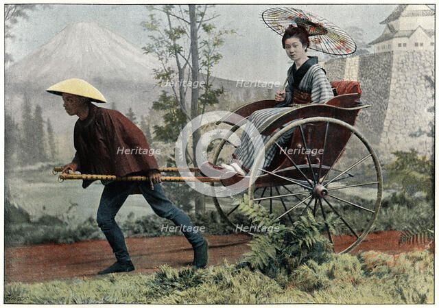 'Rickshaw, Carriage of Japan', c1890. Artist: Charles Gillot
