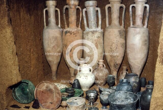 Rich burial at Welwyn Garden City, Celtic Iron Age, late 1st century. Artist: Unknown.