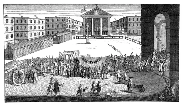 'Rich's Glory: or his triumphant entry in Covent Garden', 1732.Artist: William Hogarth