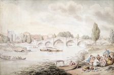 Richmond Bridge, London, (c1780-c1820?). Creator: Thomas Rowlandson