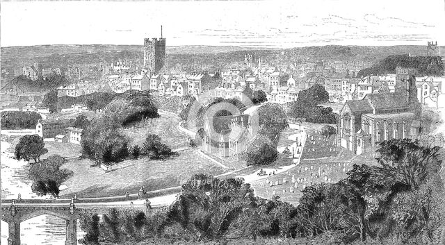 ''Richmond, Yorkshire and the Surrounding Neighbourhood; From the High Terrace', 1890. Creator: Unknown.