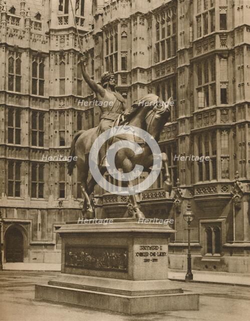 'Richard The Lion-Heart on Horseback at Westminster', c1935. Creator: Arnold.