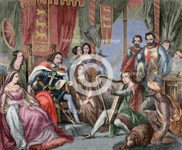 Richard the Lionheart listening to music, 19th century. Creator: Unknown.