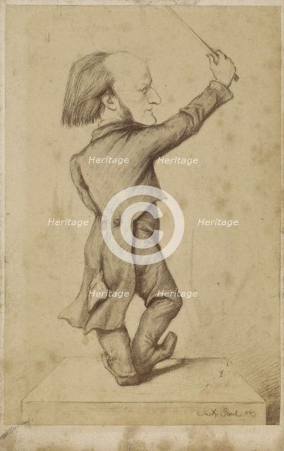 Richard Wagner as Conductor. Caricature, 1863.