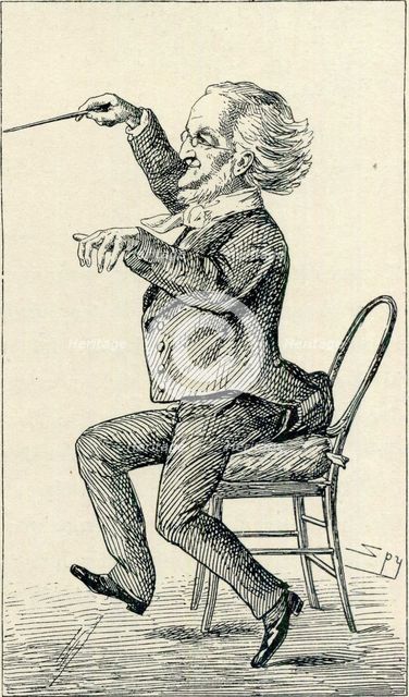 Richard Wagner as Conductor. Caricature, c. 1870.