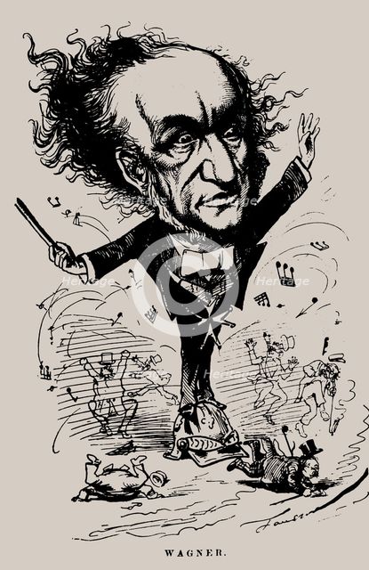 Richard Wagner as Conductor. Caricature in the Figaro, 1876.