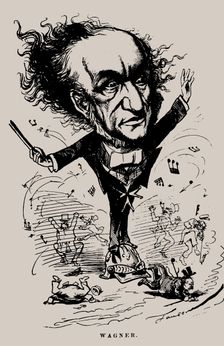 Richard Wagner as Conductor. Caricature in the Figaro, 1876
