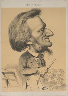 Richard Wagner at the conductor's desk, 1873. Creator: Klic, Karl (1841-1926)