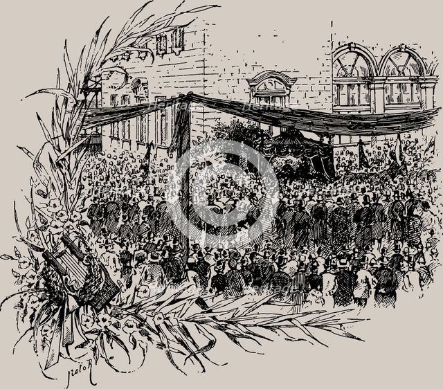 Richard Wagner's funeral procession in Bayreuth, 1883, 1892.