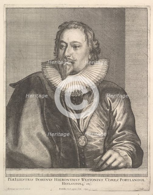 Richard Weston, Earl of Portland, 1645. Creator: Wenceslaus Hollar.