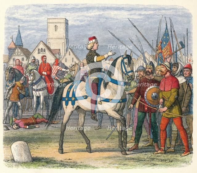 'Richard assumes the command of the rebels', 1381 (1864). Artist: James William Edmund Doyle.