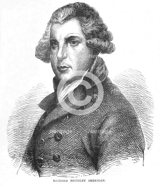 Richard Brinsley Sheridan, Irish dramatist, poet and politician, c1875 (1878). Artist: Unknown.