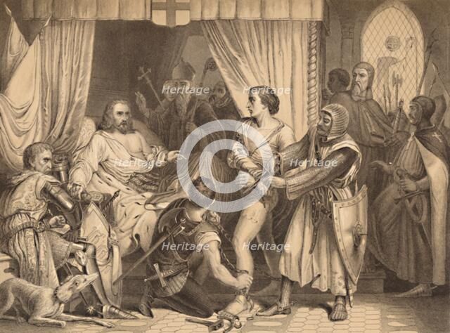 'Richard Coeur De Lion Forgiving Bertrand De Gurdun', 1886. Artist: Thomas Brown.