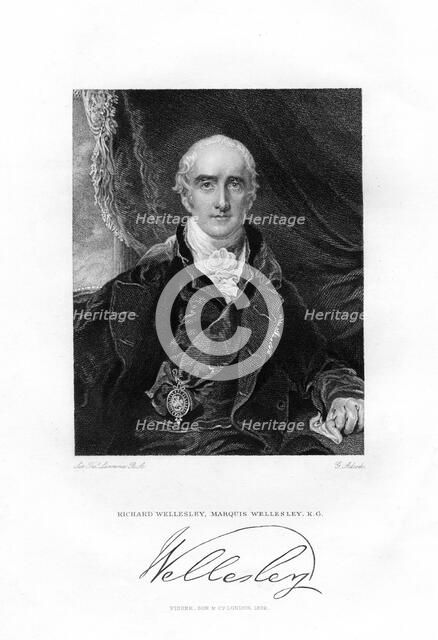 Richard Colley Wesley, later Wellesley, 1st Marquess Wellesley, 1829.Artist: G Adcook