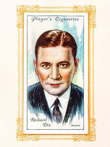Richard Dix Collectables Picture of movie stars that came with the Players cigarette packet, 1934. Creator: Unknown