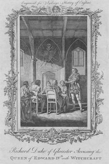 Richard Duke of Gloucester accusing the Queen of Edward IV with Witchcraft 1773. Creator: Charles Grignion