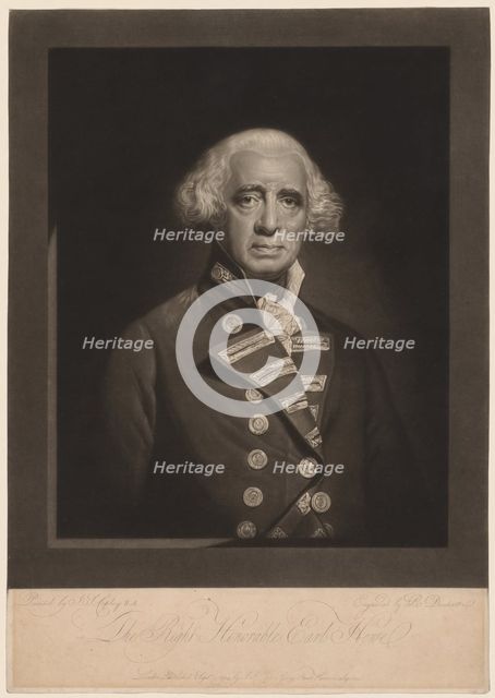 Richard, Earl Howe, 1794. Creator: Robert Dunkarton (British, 1744-c. 1817).
