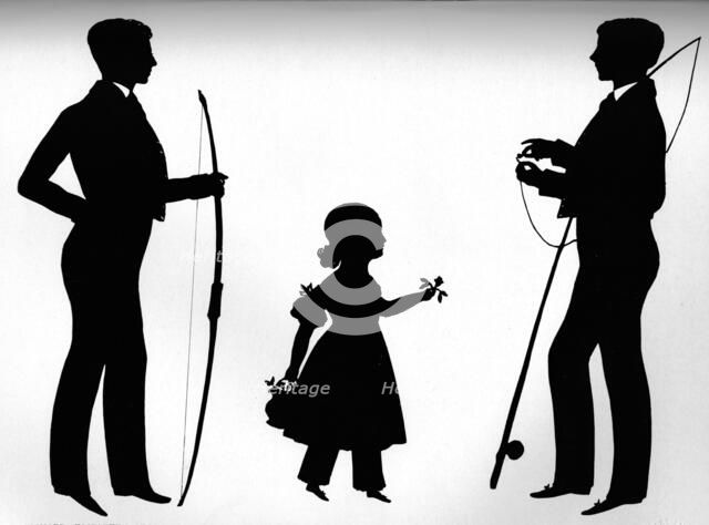 'Richard, Elizabeth Georgina, and Edward George Barrett', 1837. Artist: Auguste Amant Constant Fidele Edouart.