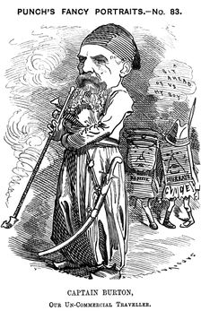 Richard Francis Burton, English explorer and orientalist, 1882. Artist: Edward Linley Sambourne