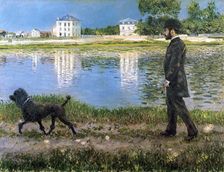 Richard Gallo and His Dog at Petit Gennevilliers c1883-1884. Artist: Gustave Caillebotte