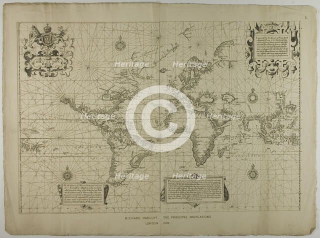 Richard Hakluyt, the Principal Navigations, London, 1599, reprinted 1889. Creator: Unknown.