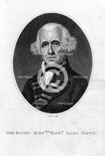 Richard Howe (1726-1799), 1st Earl Howe, English admiral, 19th century.Artist: J Pass