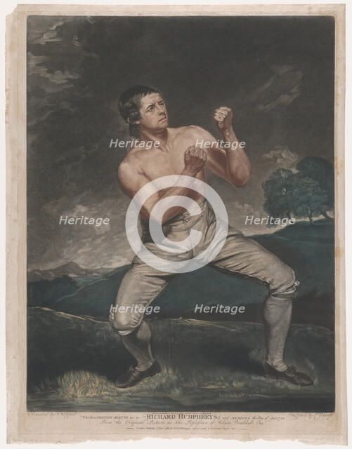 Richard Humphreys, the Celebrated Boxer Who Never Was Conquered, 1788. Creator: John Young.