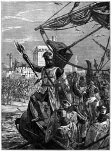 Richard I, Coeur de Lion landing at Jaffa (Joppa), September 1191, (c1880). Artist: William Heysham Overend
