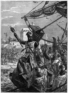 Richard I, Coeur de Lion landing at Jaffa (Joppa), September 1191, (c1880). Artist: William Heysham Overend