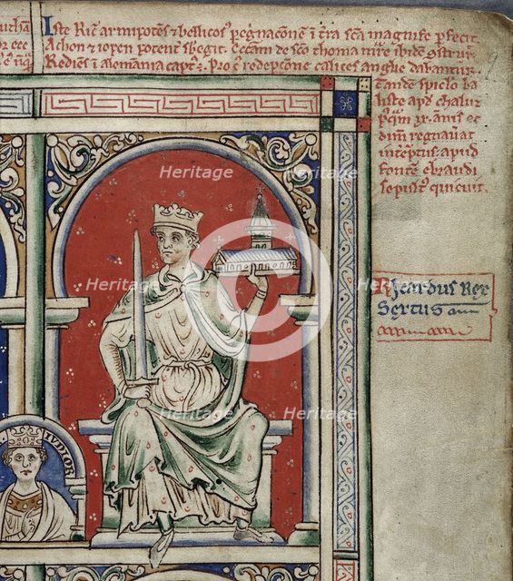 Richard I the Lionheart (From the Historia Anglorum, Chronica majora). Artist: Paris, Matthew (c. 1200-1259)