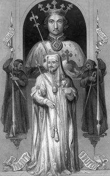 Richard II and Henry IV, Kings of England.Artist: TA Prior