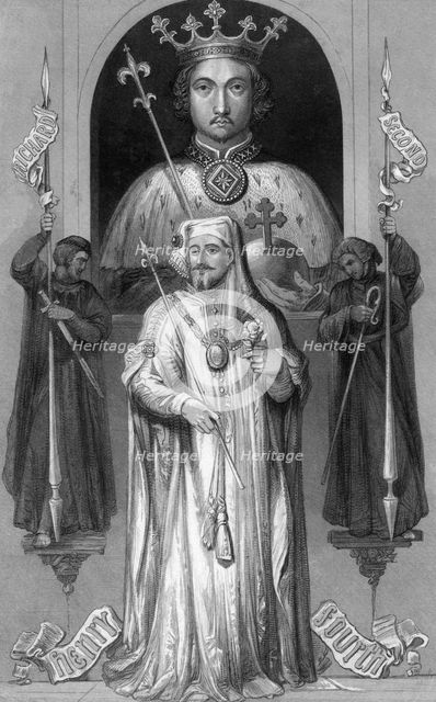 Richard II and Henry IV, Kings of England.Artist: TA Prior