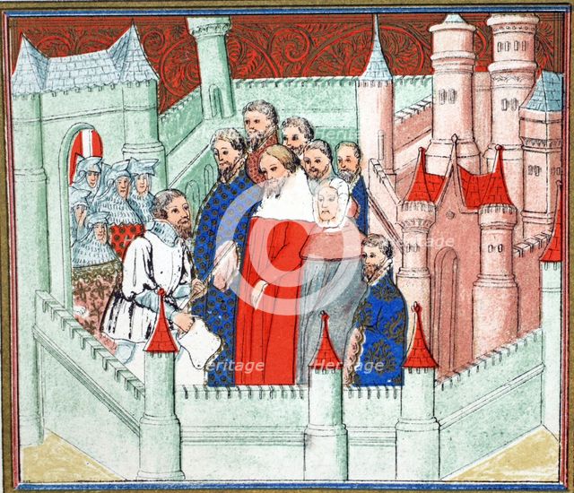 Richard II at Flint castle where he was delivered prisoner to Bolingbroke his rival to the throne, 1
