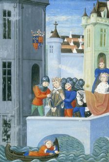 Richard II being taken into the Tower of London, 1399, (c1460-c1480). Creator: Unknown