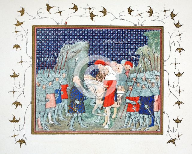 Richard II betrayed at Penmaur Rhos and taken prisoner by the Duke of Northumberland, facsimile copy