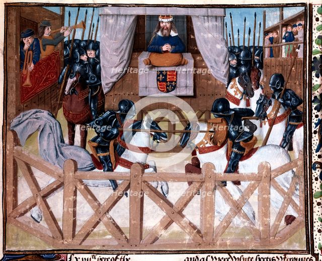 Richard II, King of England, presiding at a tournament, 1377-1379 (15th century). Artist: Unknown