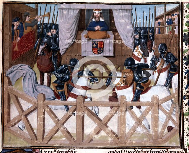 Richard II, King of England, presiding at a tournament, 1377-1379 (15th century). Artist: Unknown