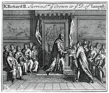 Richard II of England surrenders his crown 1399