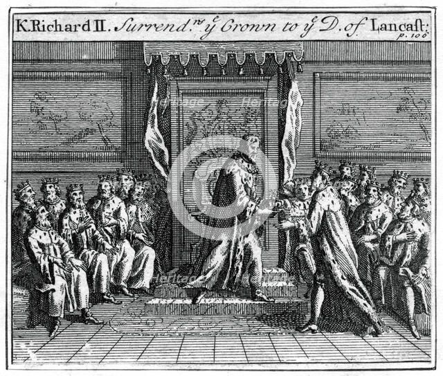 'Richard II of England surrenders his crown', 1399. Artist: Unknown