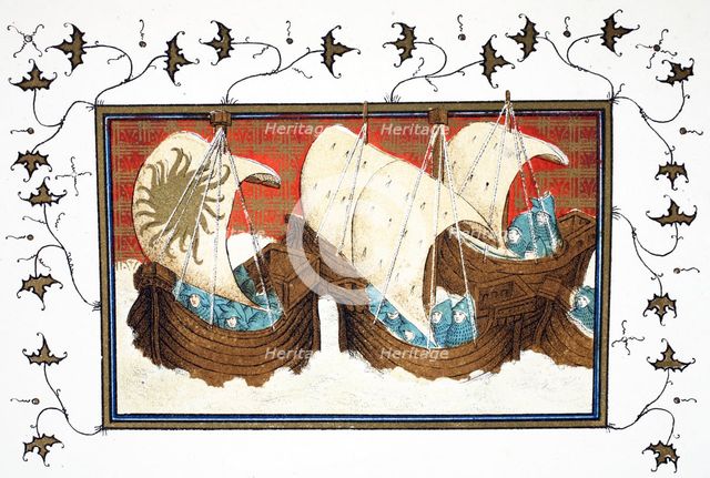 Richard II's and his fleet landing Milford Haven, 19th Century.