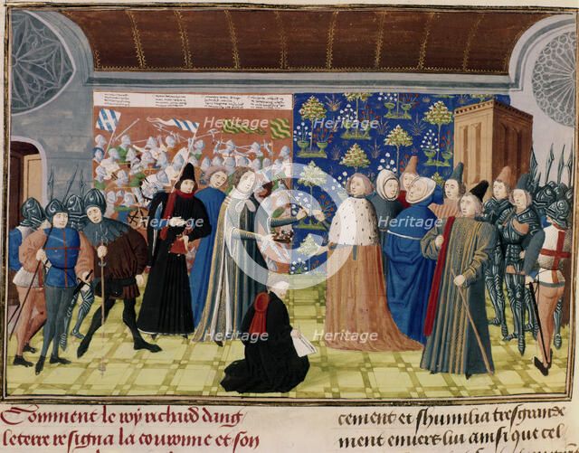 Richard II surrendering the crown, 1399. Artist: Unknown